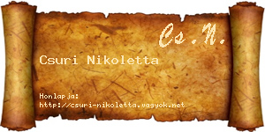 Csuri Nikoletta névjegykártya